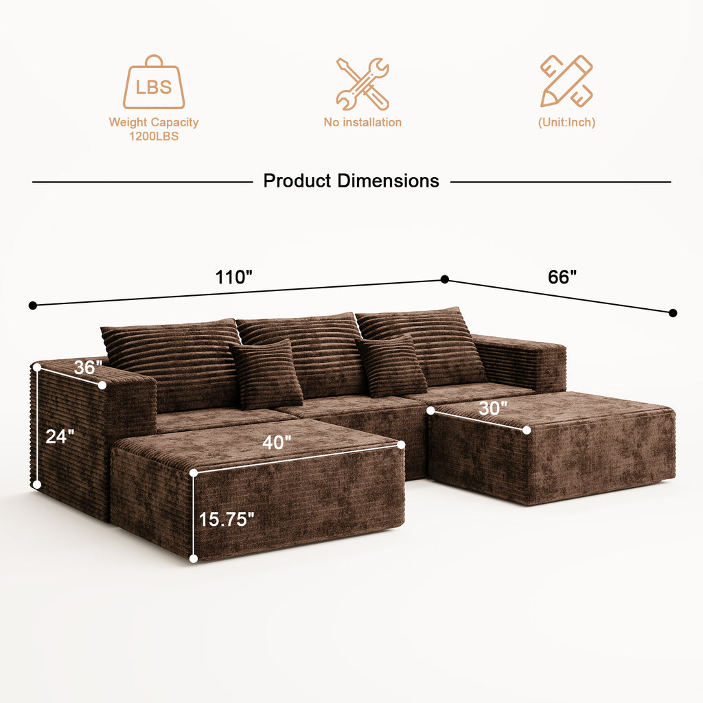Rowan U-Shape 6-Seat Sectional Sofa