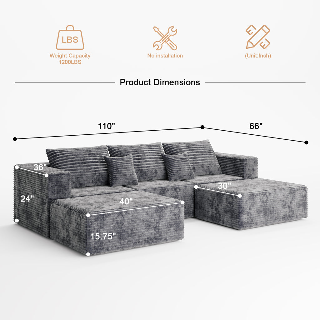 Rowan U-Shape 6-Seat Sectional Sofa