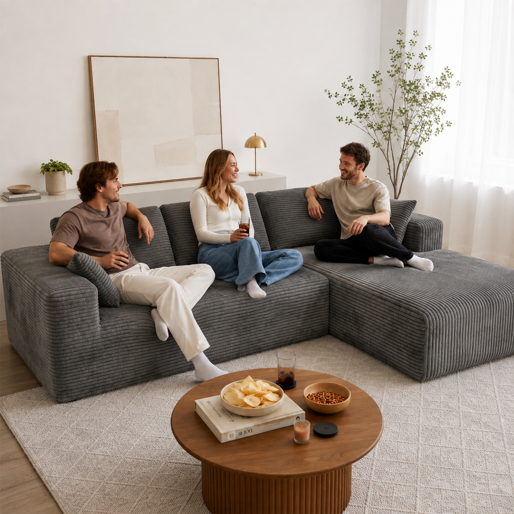 Milo L-Shape 3-Seat Sectional Sofa