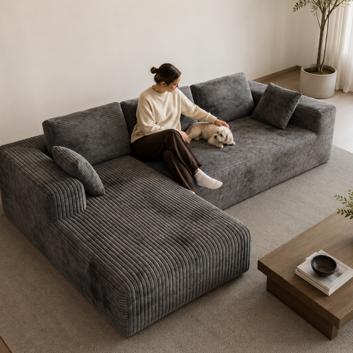Milo L-Shape 3-Seat Sectional Sofa